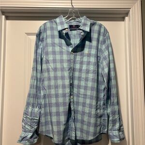 Vineyard Vine Mens Shirt Size Medium Slim Longshore Shirt Blue and Light Blue